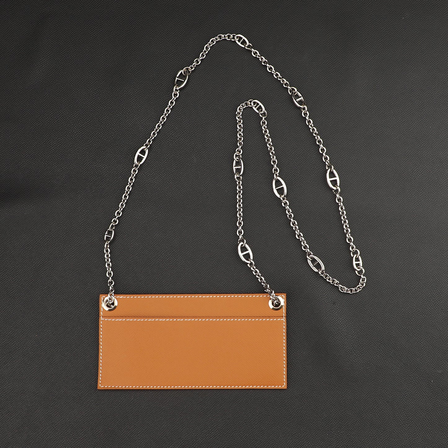 Chain wallet strap with leather insert for Kelly Long wallet and constance long wallet,Chain crossbody strap for constance wallet