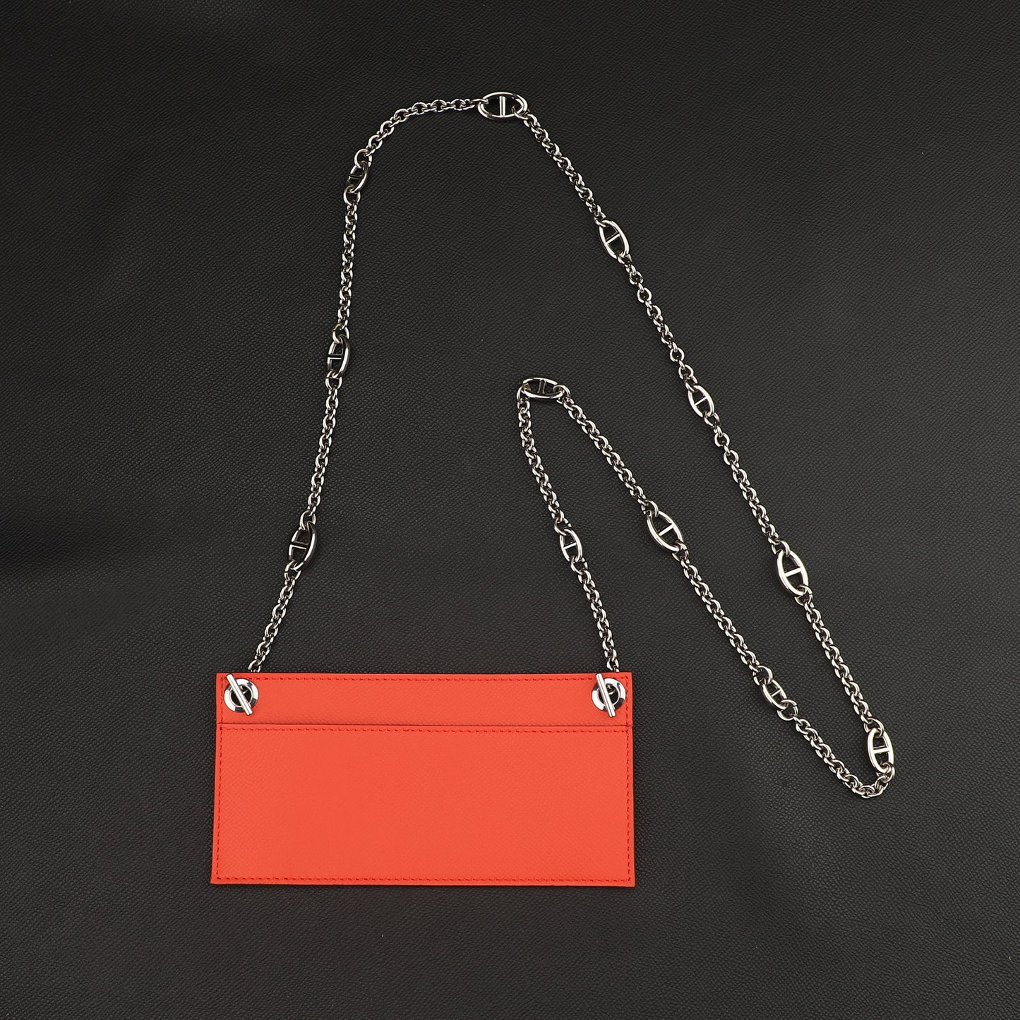 Chain wallet strap with leather insert for Kelly Long wallet and constance long wallet,Chain crossbody strap for constance wallet