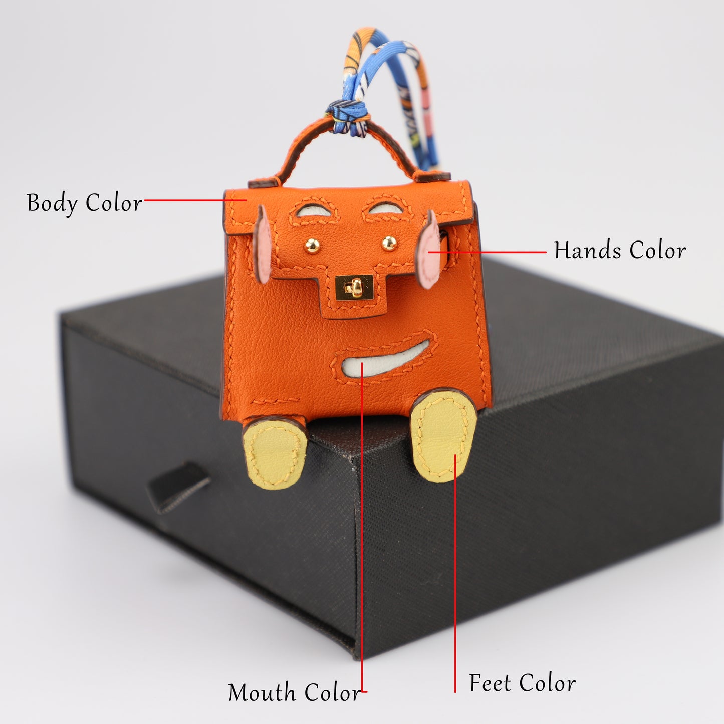 Kelly Dole charm gold, gold and silver buckle, Kelly doll,2023 New Model Kelly Doll Leather Patchwork Bag Keychain