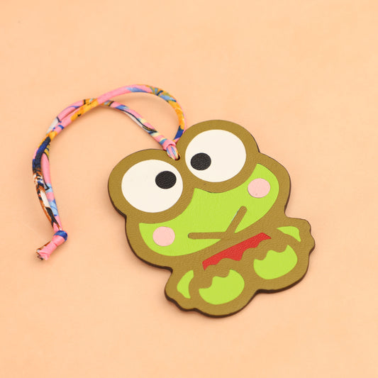 Frog-shaped Bag Charm, Genuine Leather Accessory, Cute and Versatile