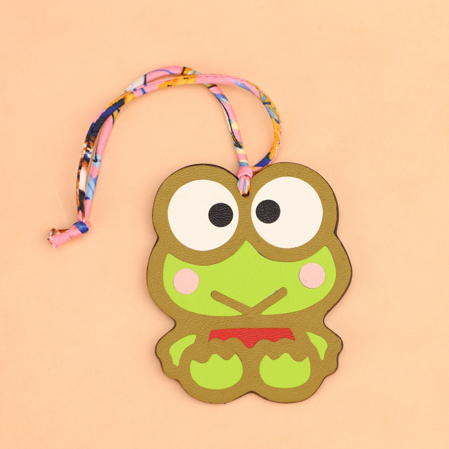 Frog-shaped Bag Charm, Genuine Leather Accessory, Cute and Versatile