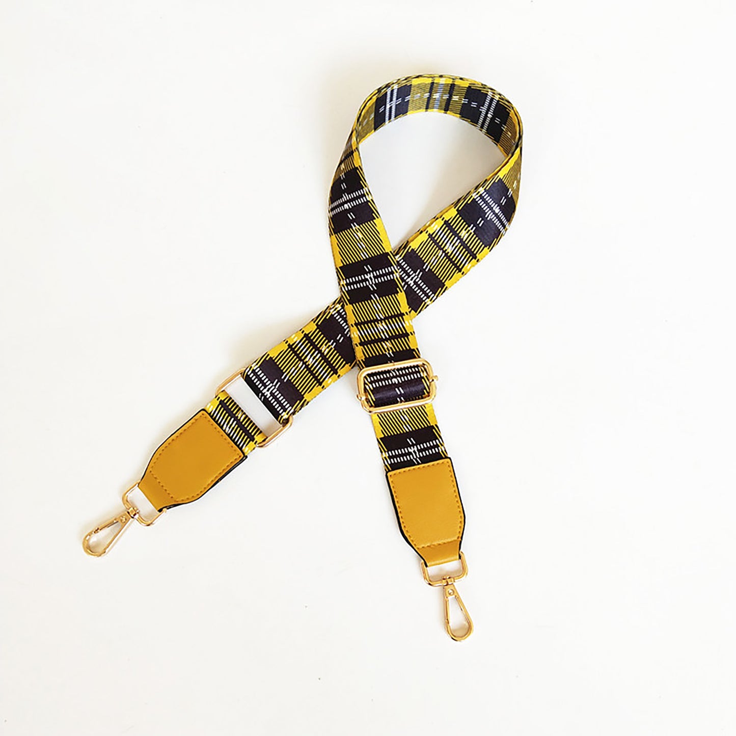 Adjustable Canvas Shoulder Strap for Crossbody Bags – Plaid Stripe Design, Versatile and Durable