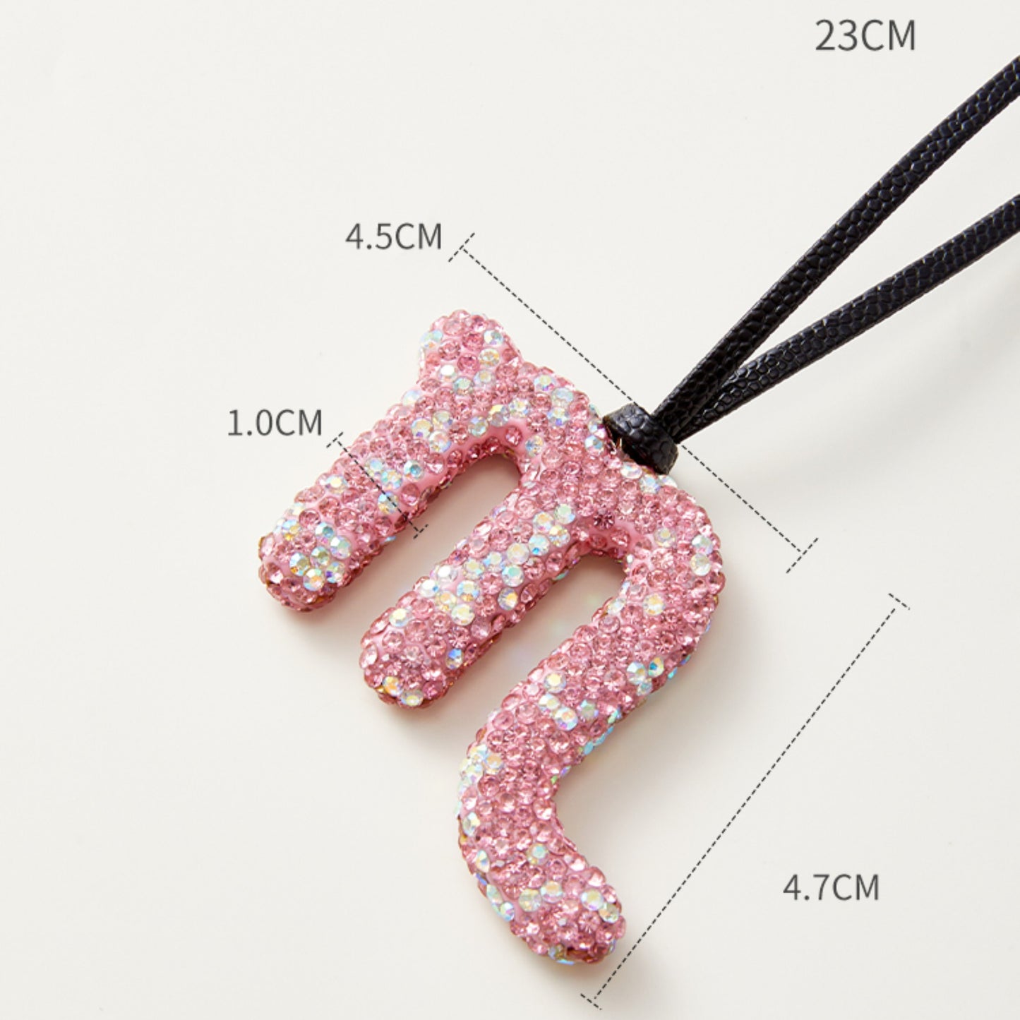 Rhinestone Letter Pendant - Glamorous Bag Charm & Keychain Accessory