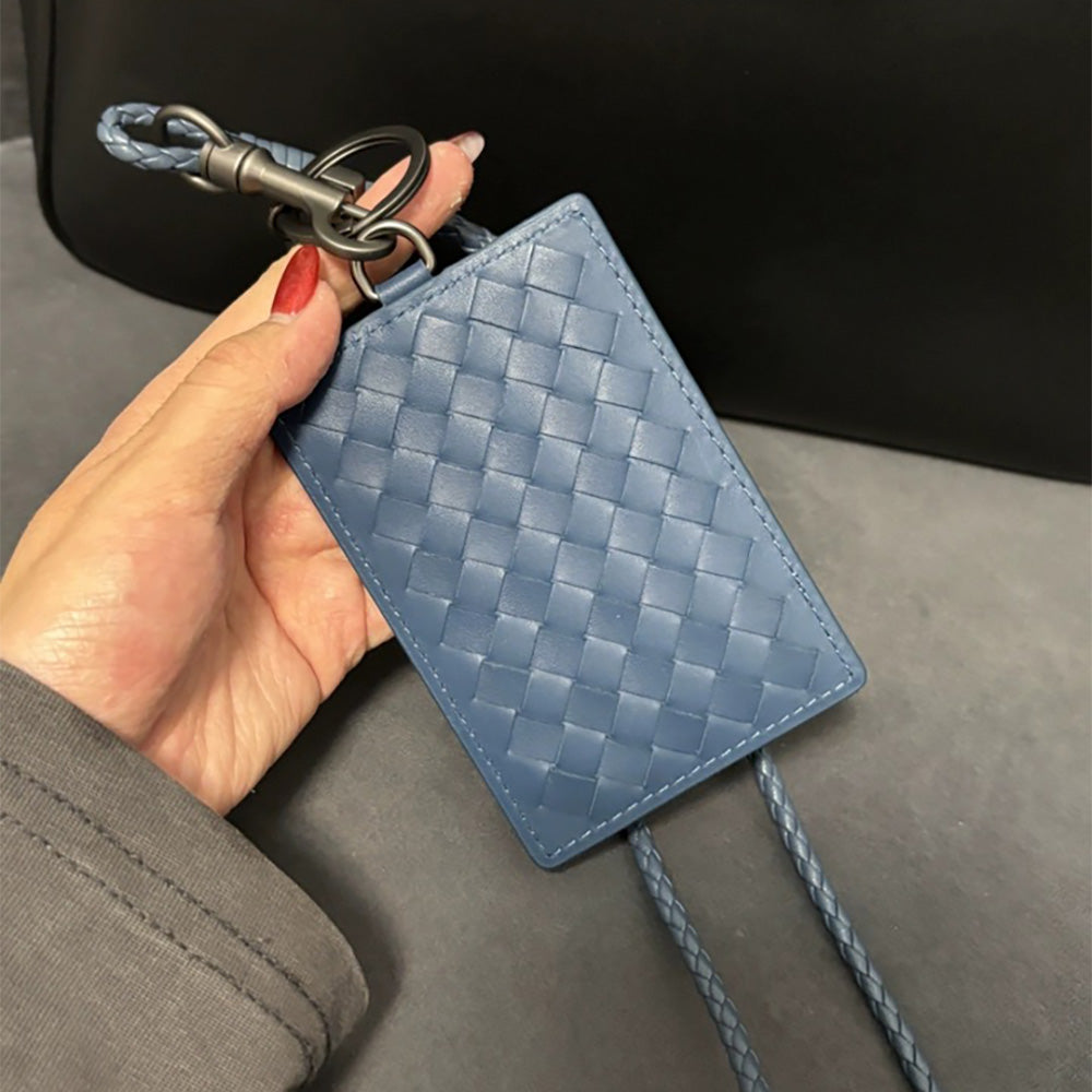 Handcrafted Genuine Leather ID Card Holder – Premium Neck Strap Badge Holder, Employee Badge & Access Card Protector