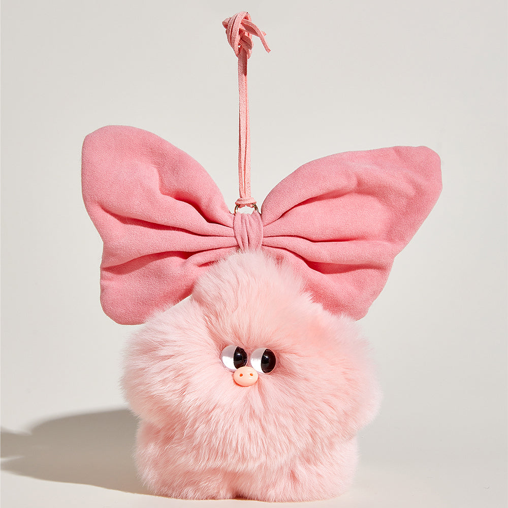 Cute Lazy Bunny Star Pig Plush Bag Charm, Soft Stuffed Toy Keychain, Adorable Backpack Decoration