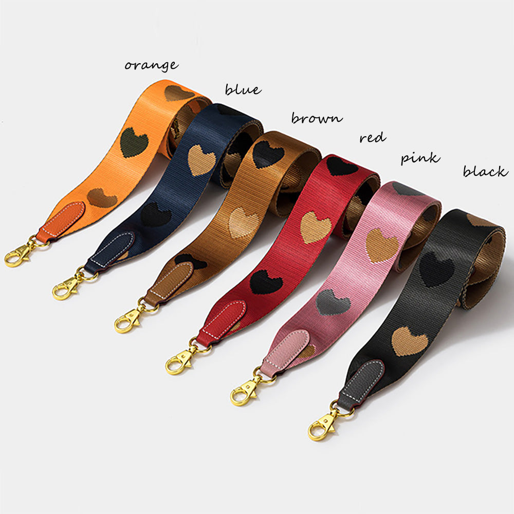 Handcrafted Heart-Shaped Canvas Strap for Women's Crossbody Bag – Adjustable Long Shoulder Strap, Premium Quality