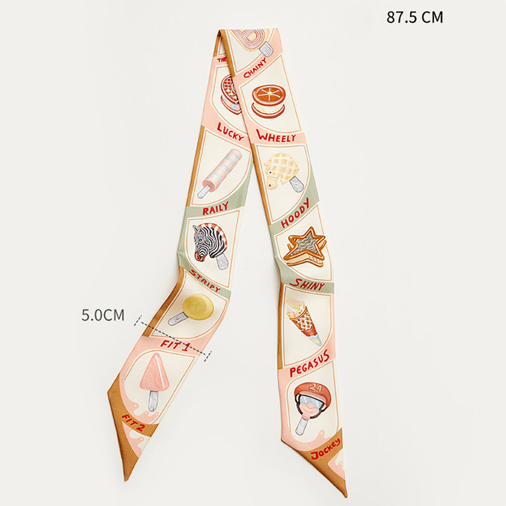 Premium Silk Scarf - 100% Mulberry Silk Twilly for Handbag Strap, Hair Accessory, and Luxury Fashion