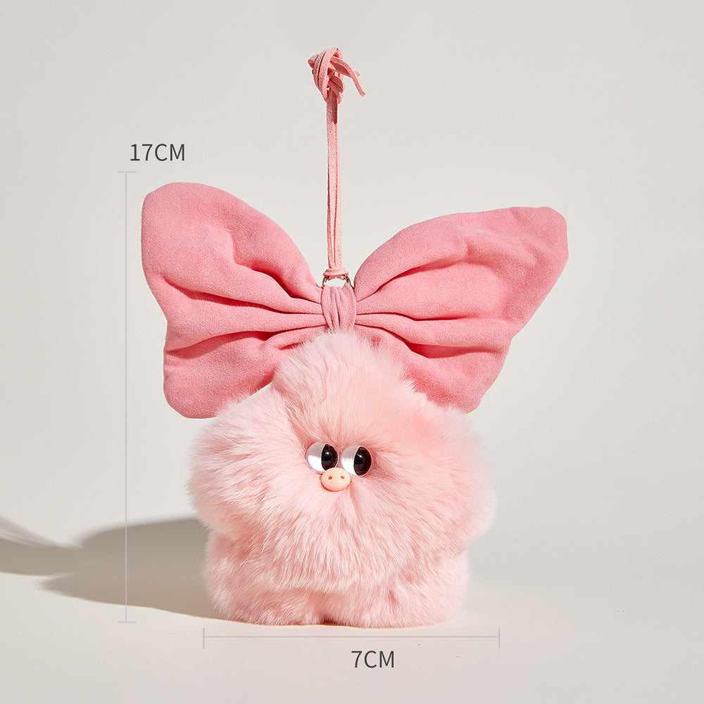Cute Lazy Bunny Star Pig Plush Bag Charm, Soft Stuffed Toy Keychain, Adorable Backpack Decoration