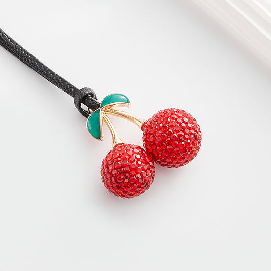 Crystal Cherry Keychain – Elegant and High-End Bag Charm, Backpack Accessory & Small Pendant