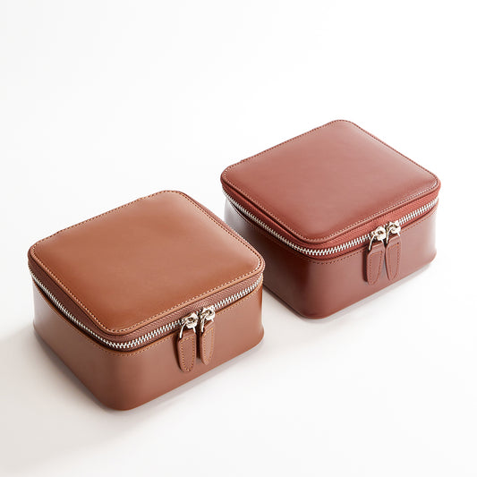 Handcrafted Genuine Leather Jewelry Organizer Box – Large Capacity, Premium Cowhide Storage Case for Rings, Necklaces, and Earrings