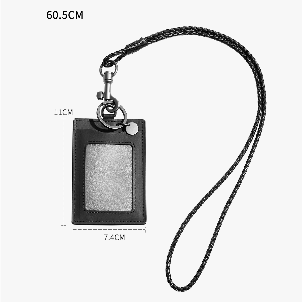 Handcrafted Genuine Leather ID Card Holder – Premium Neck Strap Badge Holder, Employee Badge & Access Card Protector