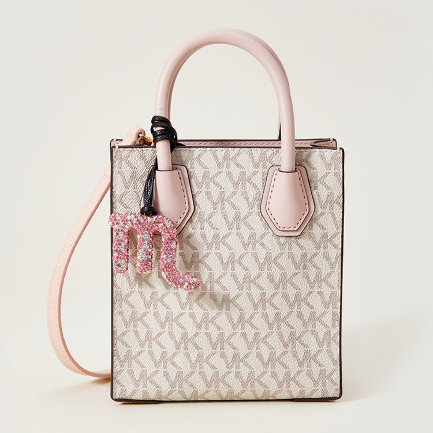 Rhinestone Letter Pendant - Glamorous Bag Charm & Keychain Accessory