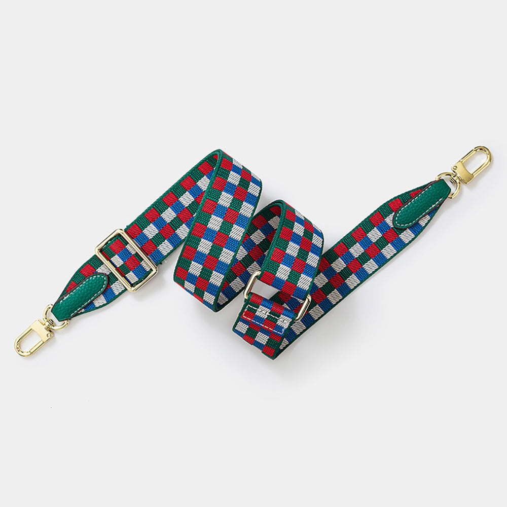3.8cm Wide Adjustable Length Checkerboard Pattern Shoulder Strap – Durable & Versatile Bag Replacement Strap