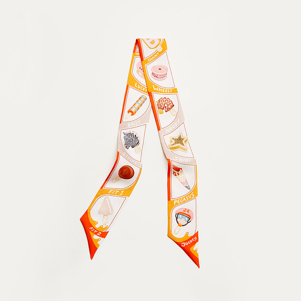 Premium Silk Scarf - 100% Mulberry Silk Twilly for Handbag Strap, Hair Accessory, and Luxury Fashion