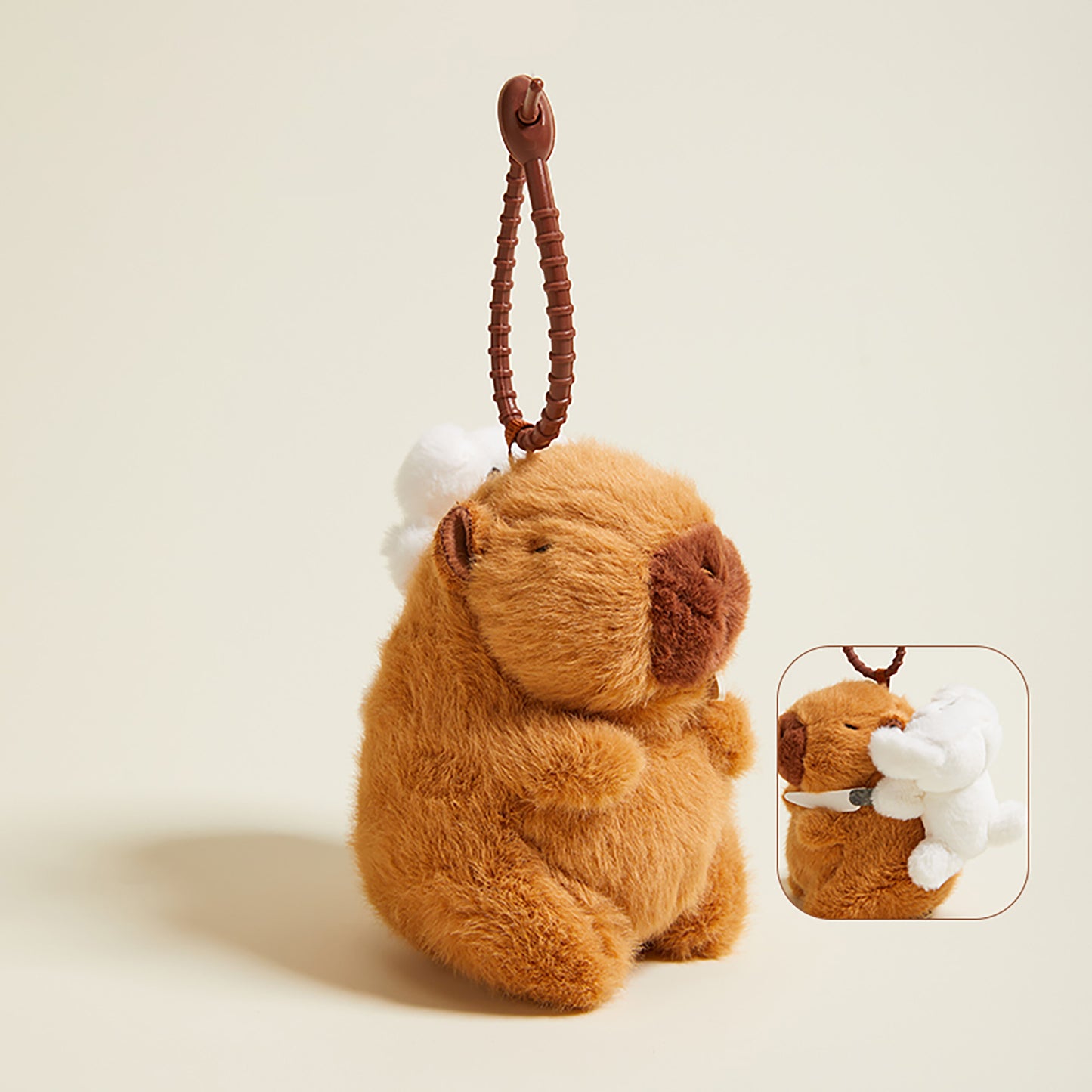Fun Capybara Bag Charm, Plush Guinea Pig Keychain, High-End Backpack Decoration