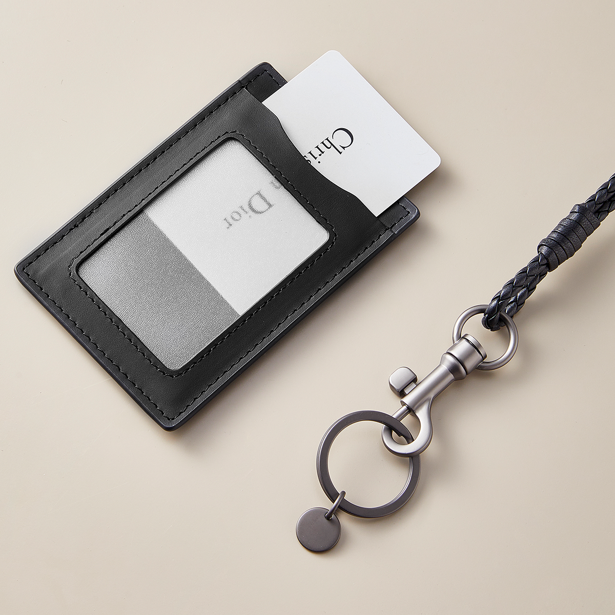 Handcrafted Genuine Leather ID Card Holder – Premium Neck Strap Badge Holder, Employee Badge & Access Card Protector