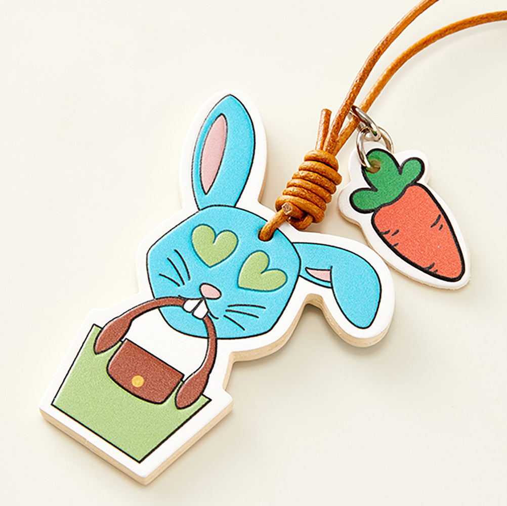 Handmade Leather Rabbit Carrot Keychain | Unique Home Decor, Perfect Gift for Rabbit Lovers