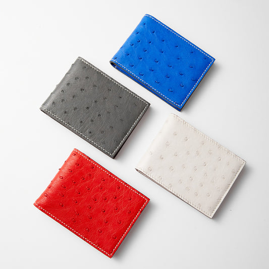 Genuine Leather Ostrich Skin Wallet - Multi-Card Holder & Driving License Organizer, Premium Multifunctional Storage Case