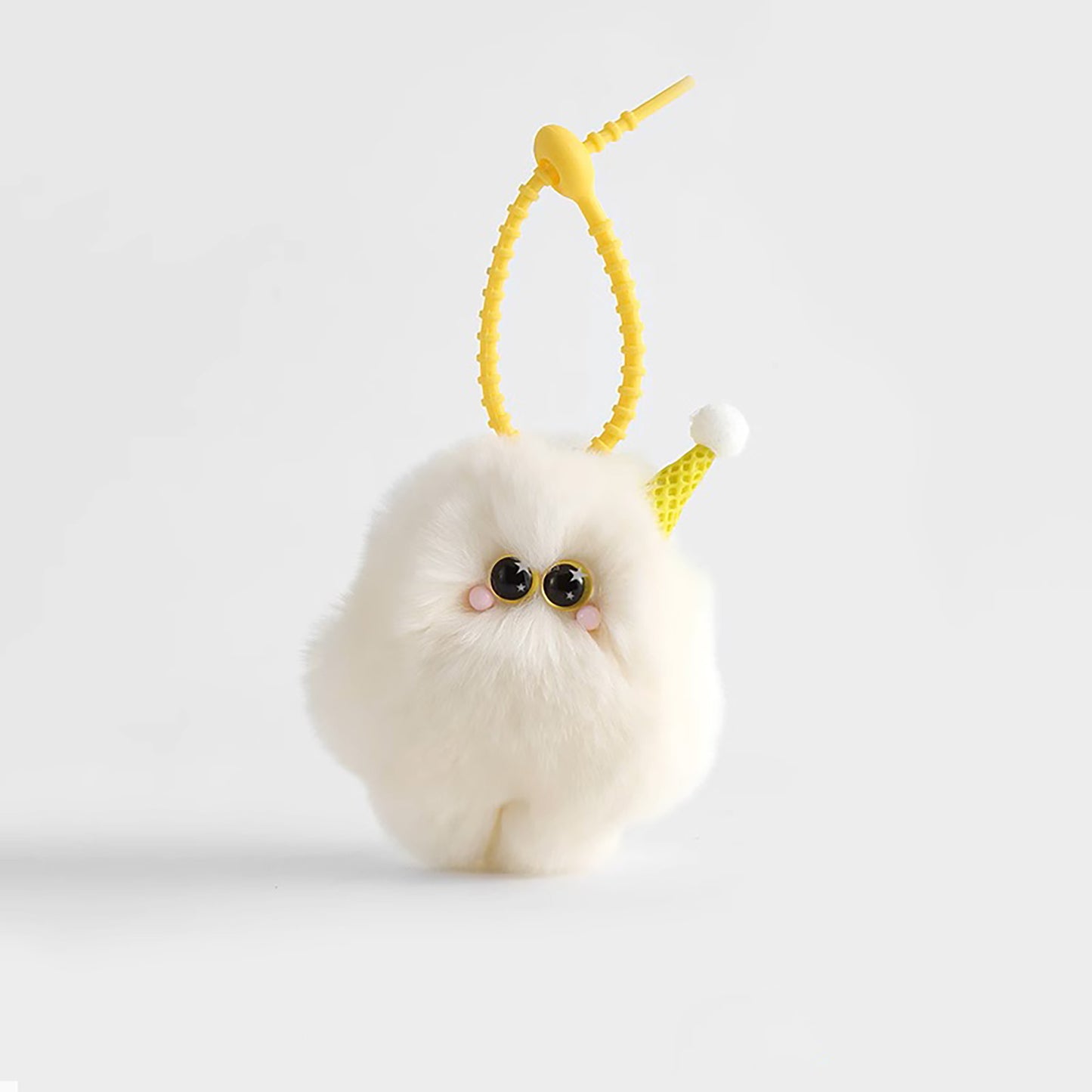 Cute ice cream bag charm, pink plush doll pendant, mink fur keychain