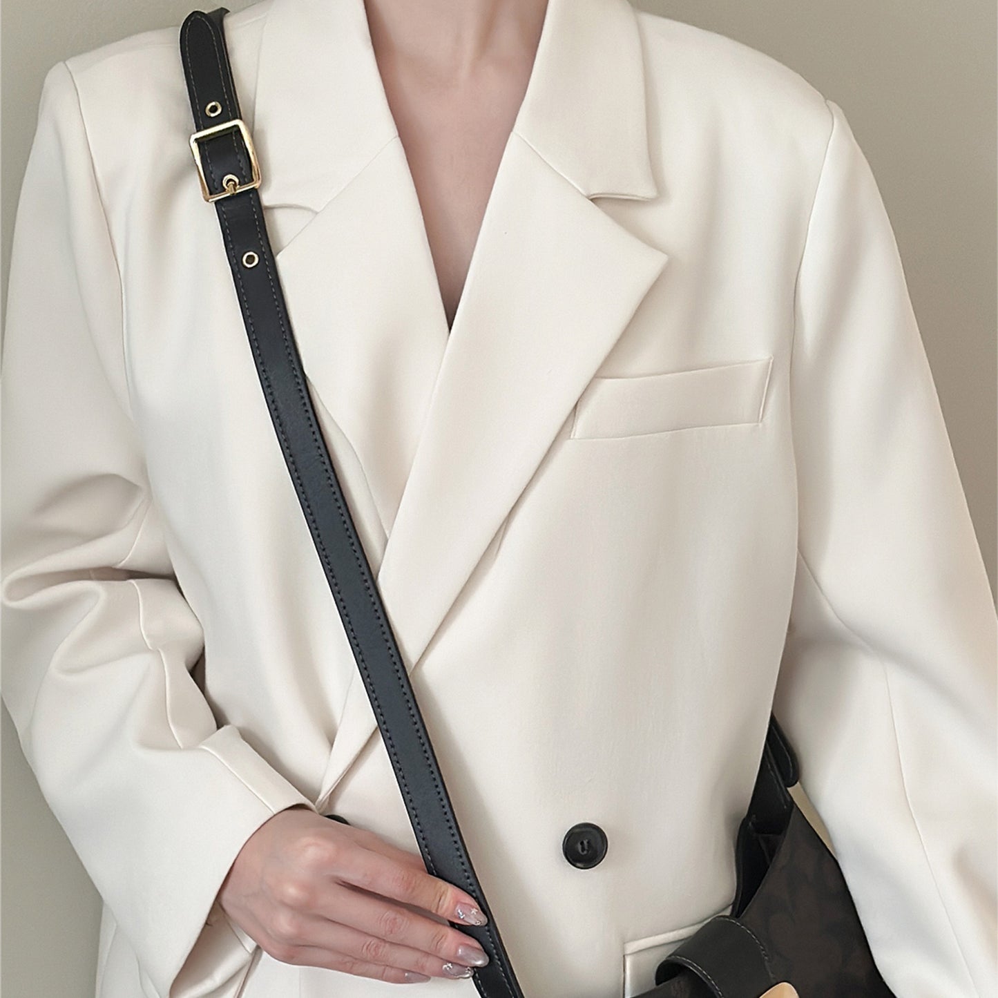 Handmade Black Leather Extended Shoulder Strap for Eliza25 Underarm Bag – Crossbody Strap Upgrade, Premium Leather, Customizable Length, DIY Bag Accessory