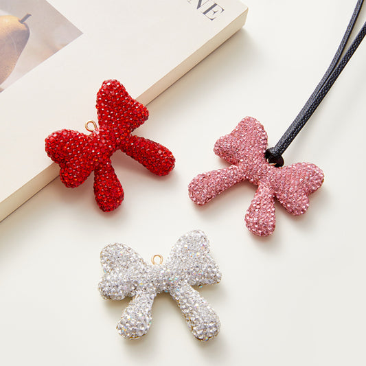 Rhinestone Bow Charm - Elegant Bag Charm & Keychain Accessory