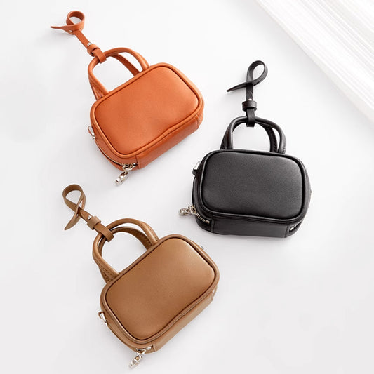 Handcrafted Genuine Leather Crossbody Bag Charm – Beau leather micro bag, Stylish Customizable Leather Pendant