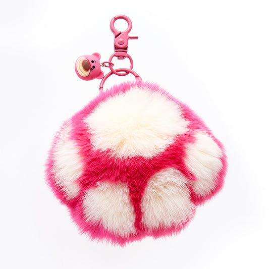 Cute Bear Paw Keychain – Lazy Bunny Plush Toy Bag Charm and Accessories