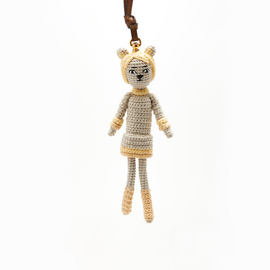 Handmade Knitted Doll Keychain for Luxury Bags – Cute Accessory & Bag Charm