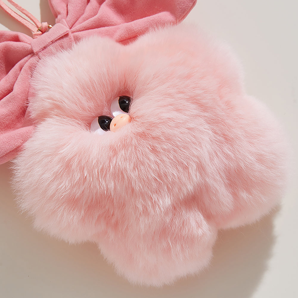 Cute Lazy Bunny Star Pig Plush Bag Charm, Soft Stuffed Toy Keychain, Adorable Backpack Decoration