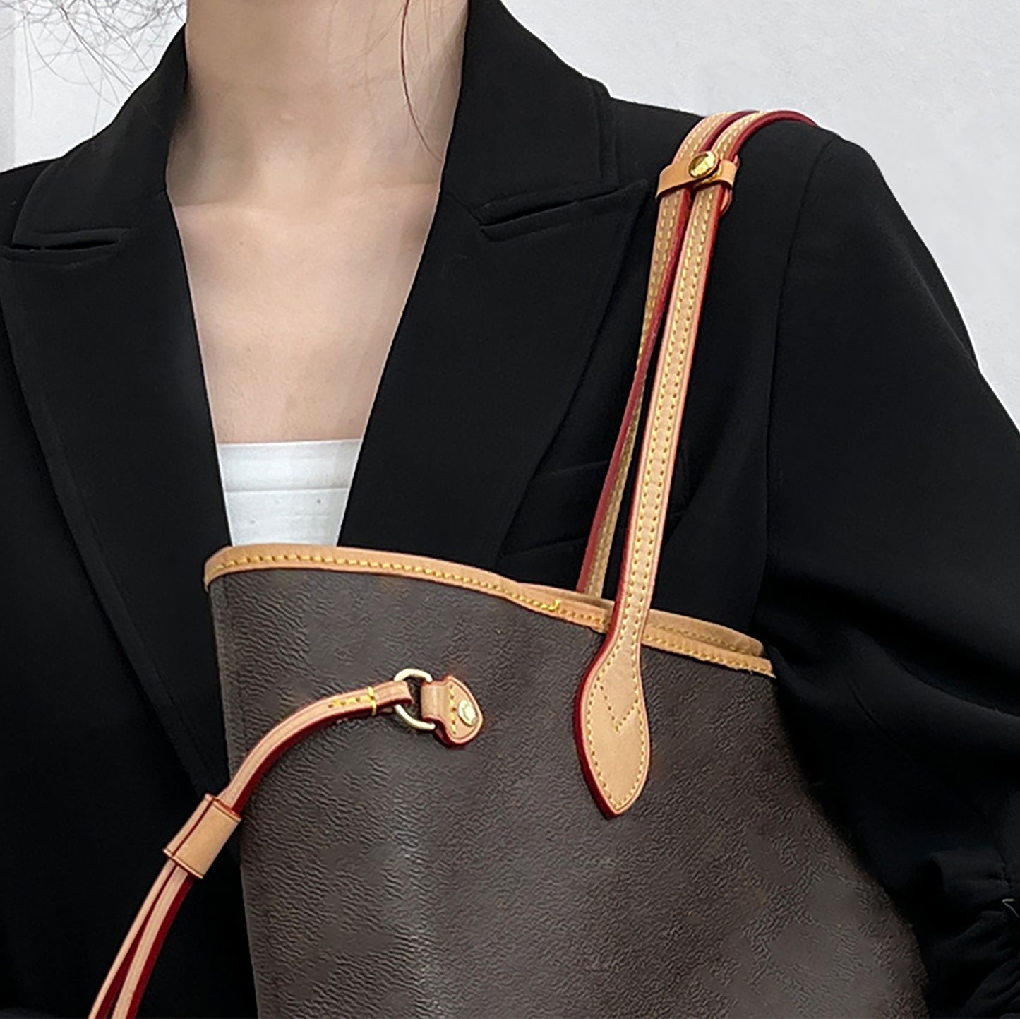 Neverfull Tote Bag Shoulder Strap Upgrade, Anti-Slip Flower Buckle Bag Strap Accessory