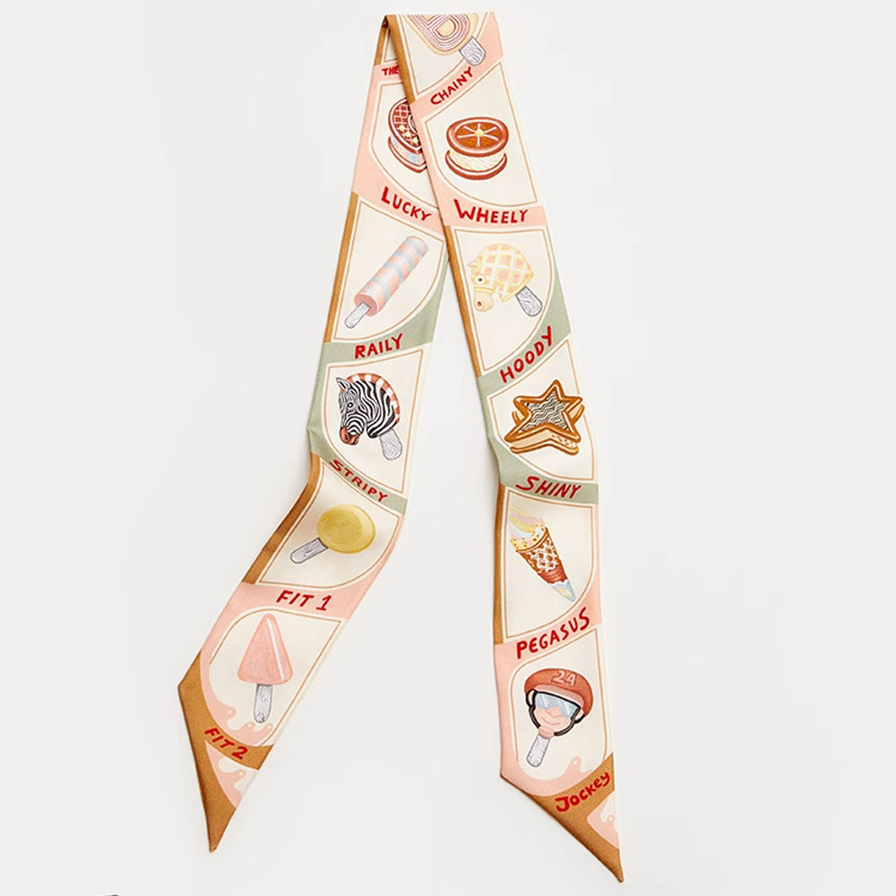 Premium Silk Scarf - 100% Mulberry Silk Twilly for Handbag Strap, Hair Accessory, and Luxury Fashion