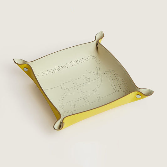 Genuine Leather Catchall Tray – Luxury Valet Tray for Entryway, Desk, or Nightstand – Decorative Storage for Keys, Jewelry & Small Essentials