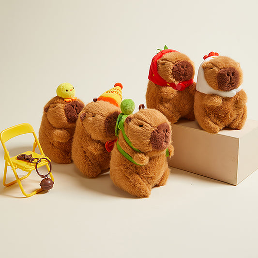 Fun Capybara Bag Charm, Plush Guinea Pig Keychain, High-End Backpack Decoration