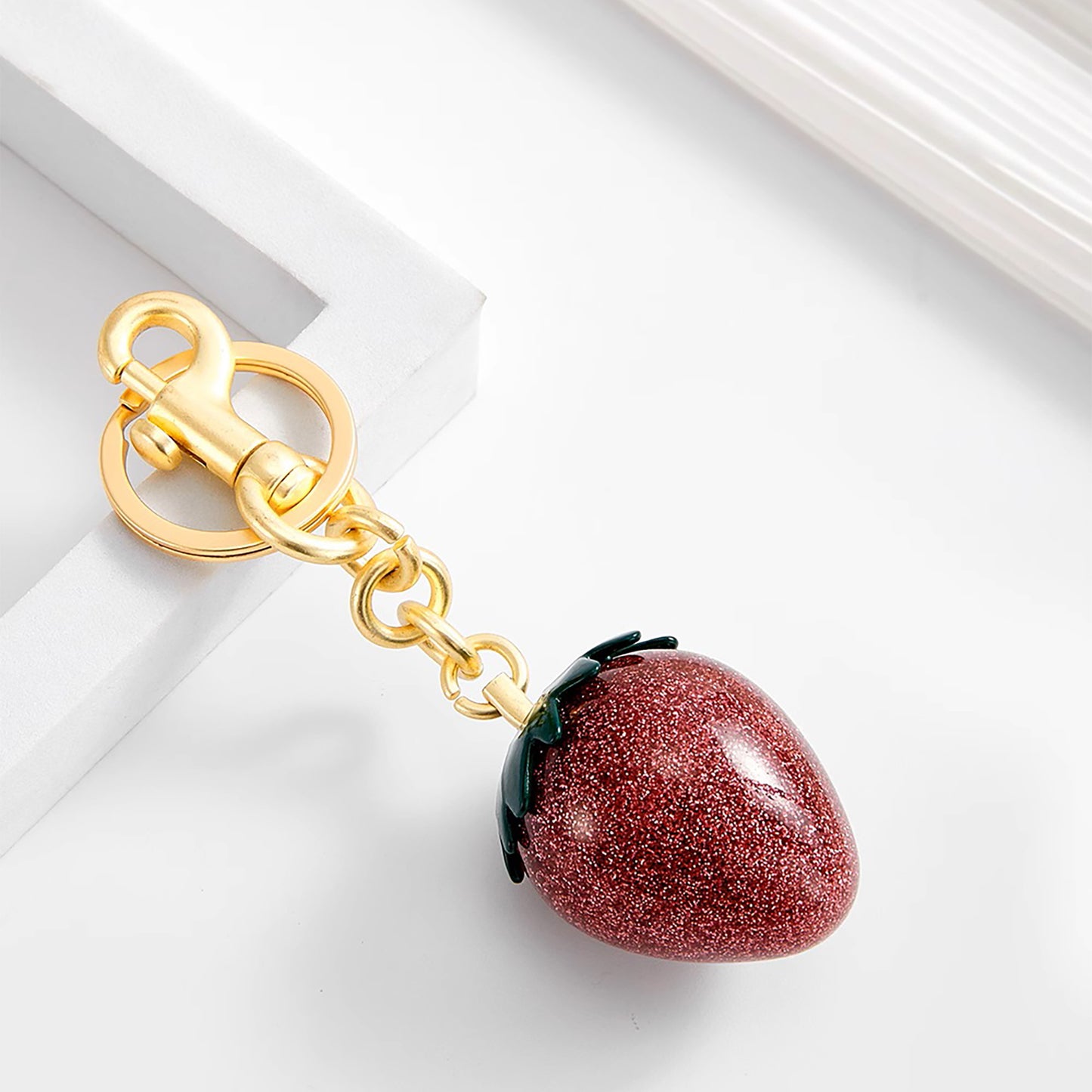 Cherry Pendant for Various Women's Bags, Exquisite Cherry Keychain Decoration for Bags,Strawberry-style Bag Pendant