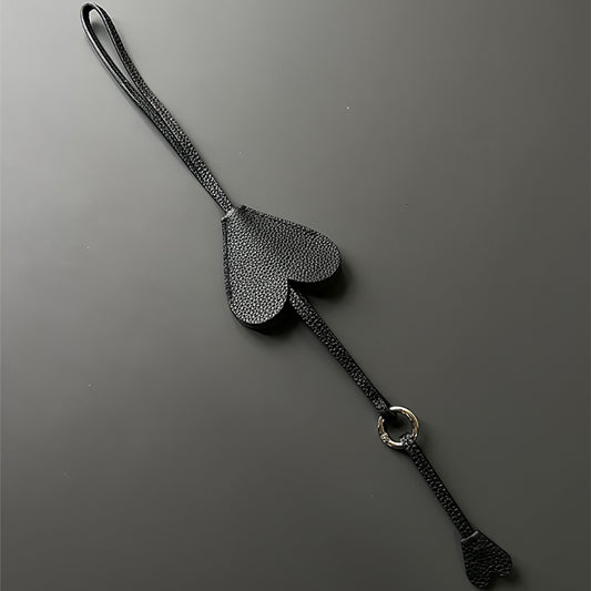 Custom Heart-Shaped Leather Bag Charm, Premium First Layer Cowhide Keychain & Bag Accessory