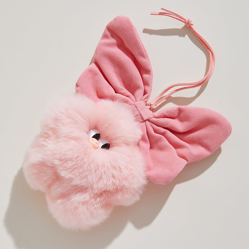 Cute Lazy Bunny Star Pig Plush Bag Charm, Soft Stuffed Toy Keychain, Adorable Backpack Decoration