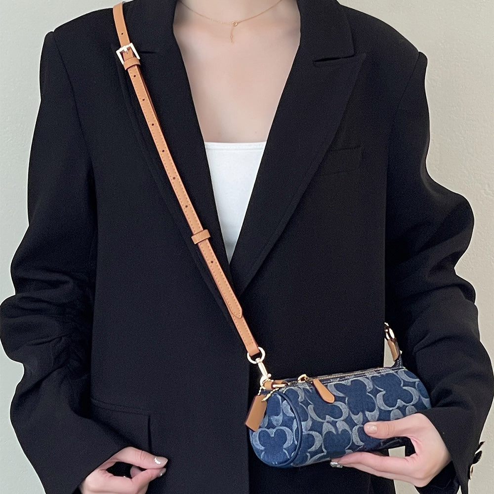 Handmade Leather Adjustable Shoulder Strap | Compatible with Pouch Cylinder Bags, Soft & Fine Craftsmanship