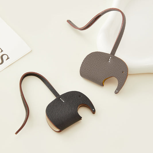 Handcrafted Premium Leather Elephant Keychain Pendant – Versatile & Stylish Bag Accessory