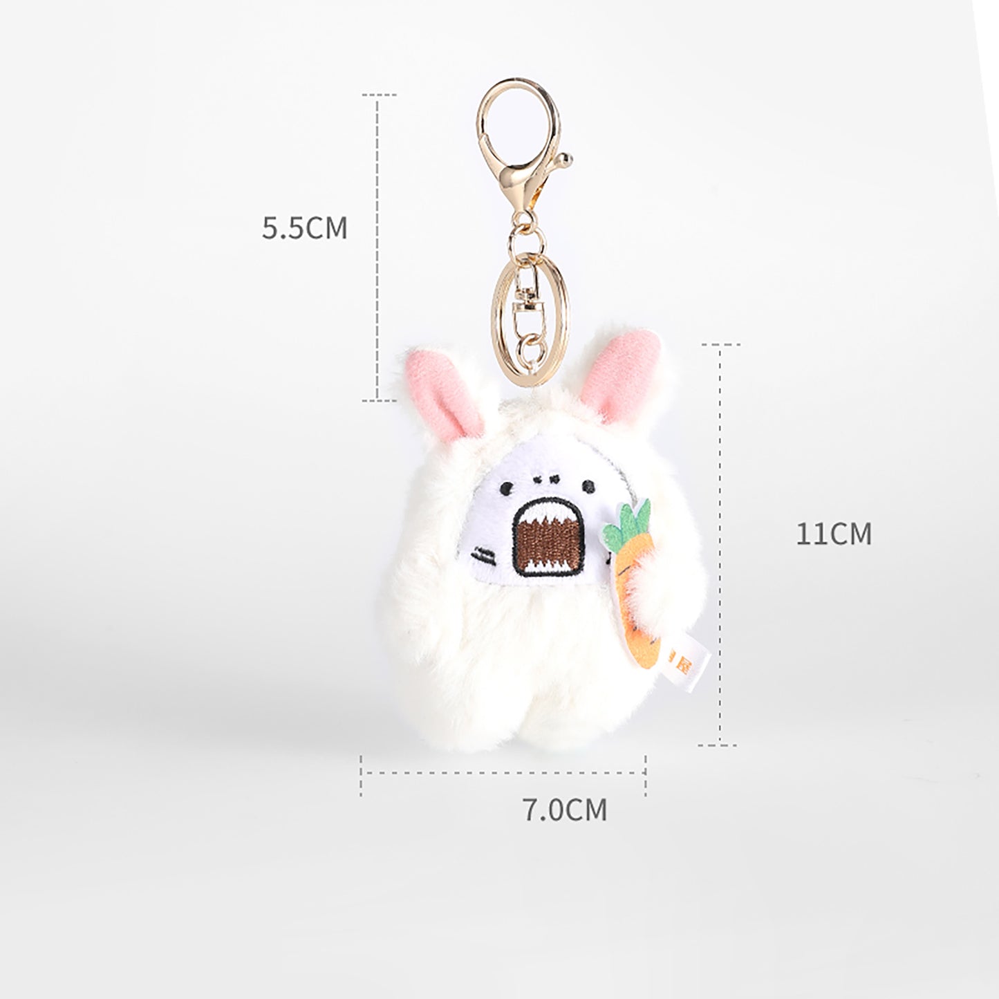 Irritable Shark Rabbit Keychain Plush Toy Bag Charm Small Doll Car Keychain