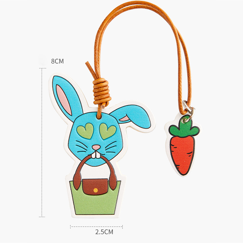 Handmade Leather Rabbit Carrot Keychain | Unique Home Decor, Perfect Gift for Rabbit Lovers