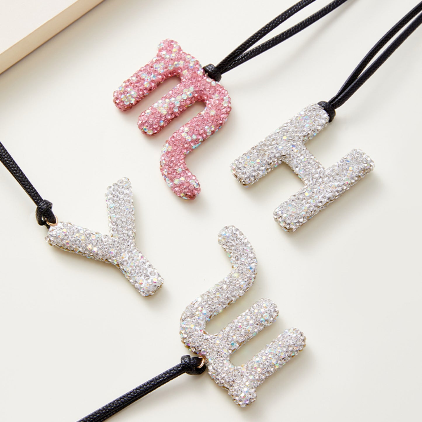 Rhinestone Letter Pendant - Glamorous Bag Charm & Keychain Accessory