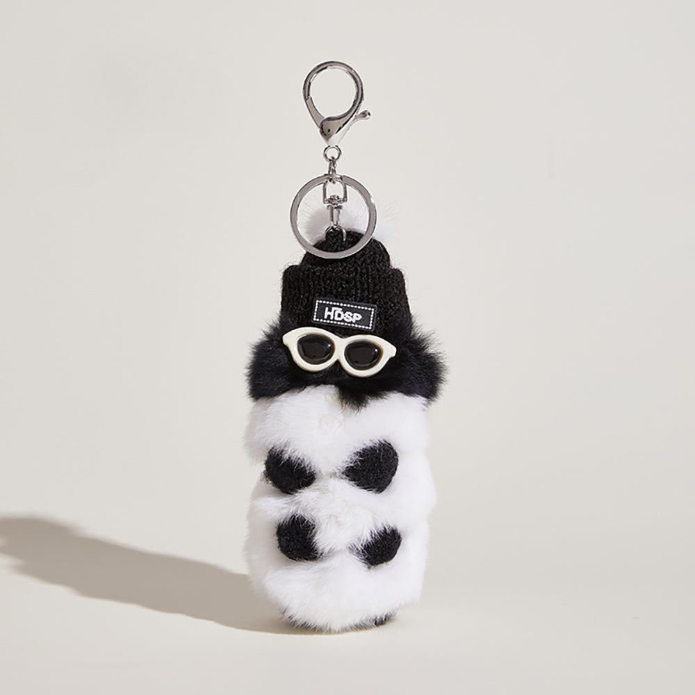 Cute Fur Caterpillar Bag Charm - Plush Lazy Bunny Keychain, Soft Plush Doll Backpack Decoration