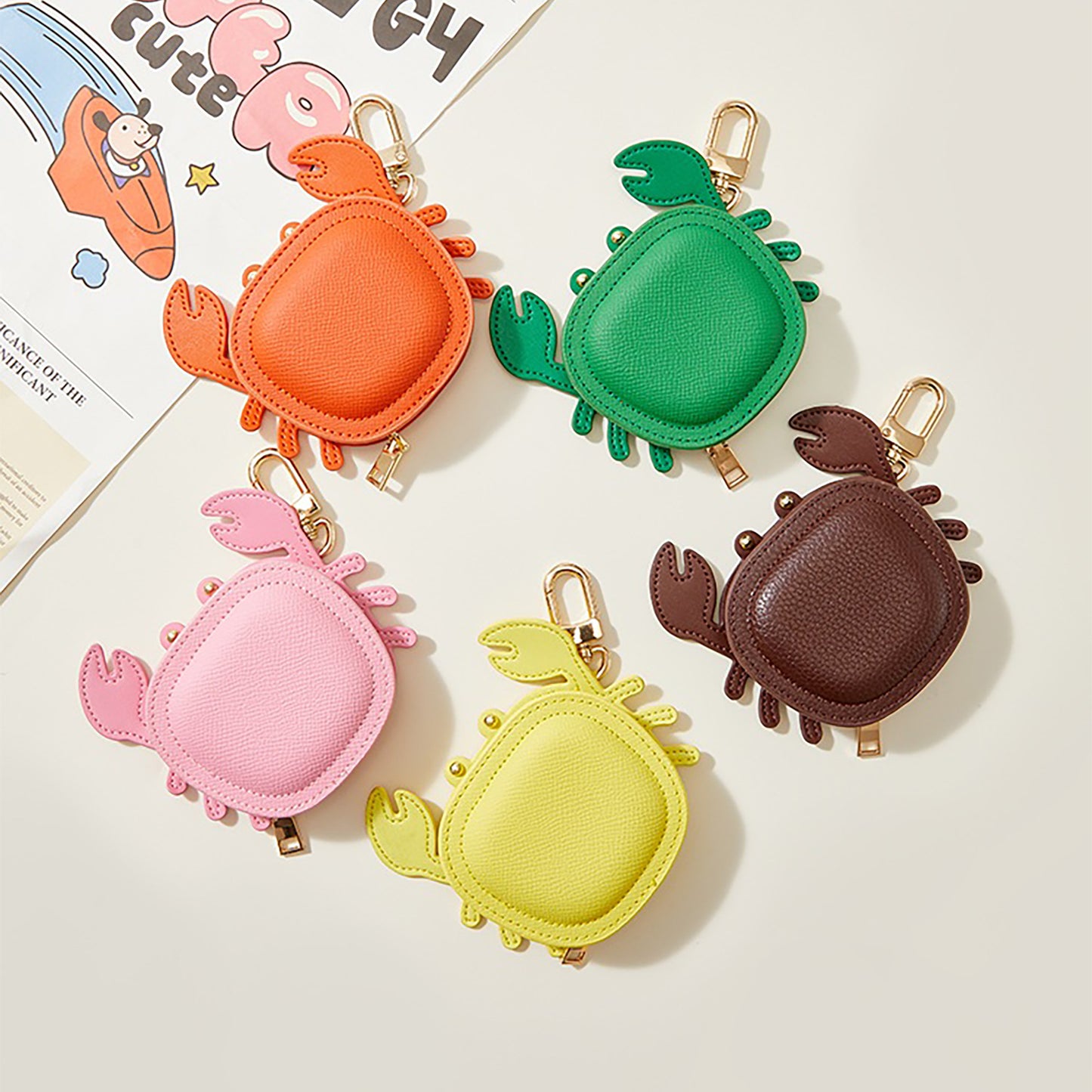 Crap charm, genuine leather coin purse, headphone bag pendant, cute accessory for bags and backpacks, creative and exquisite.