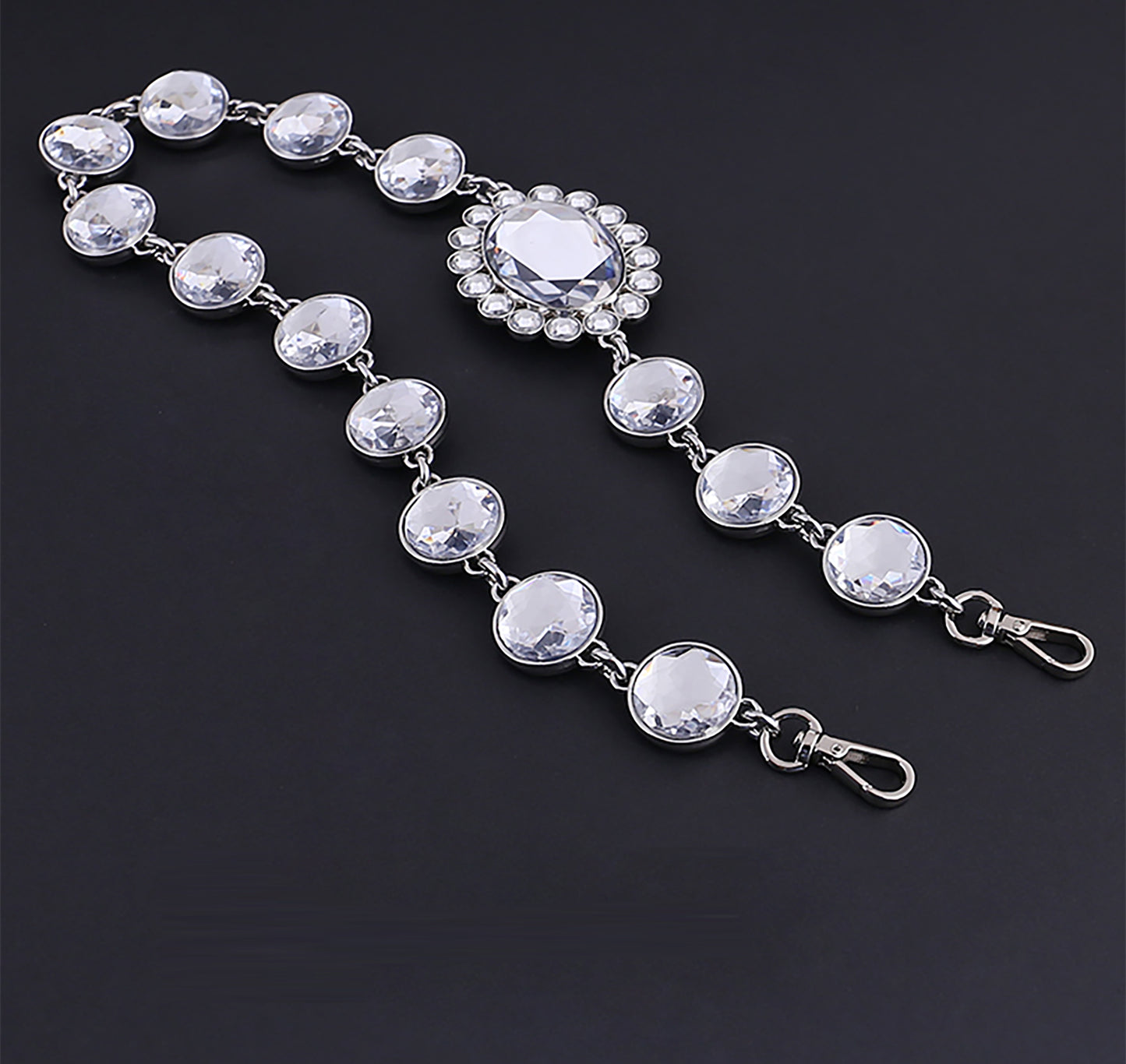 Rhinestone Chain Crossbody Bag with Diamond Chain, Gemstone Bag Strap, Crystal Bag Chain Accessories