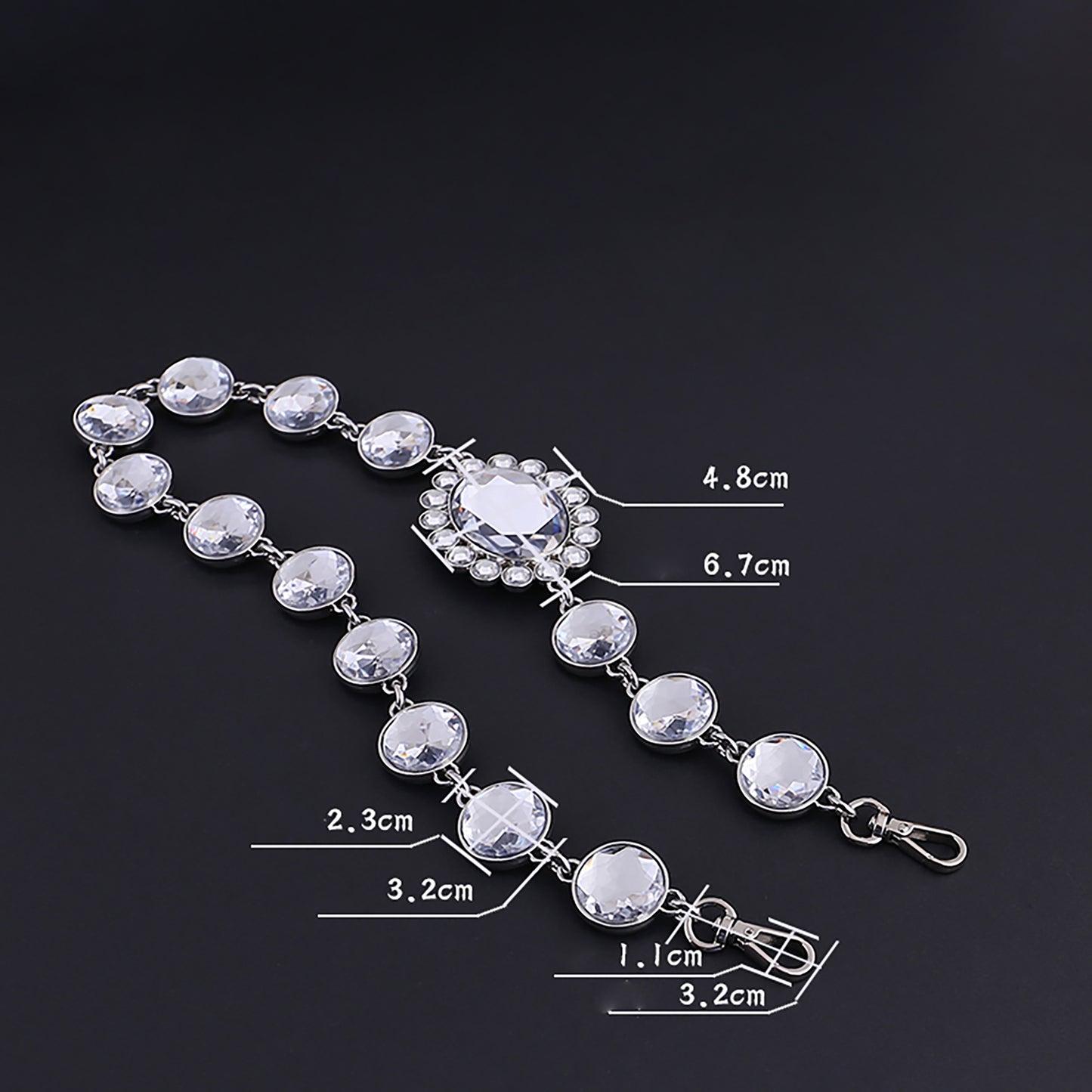 Rhinestone Chain Crossbody Bag with Diamond Chain, Gemstone Bag Strap, Crystal Bag Chain Accessories