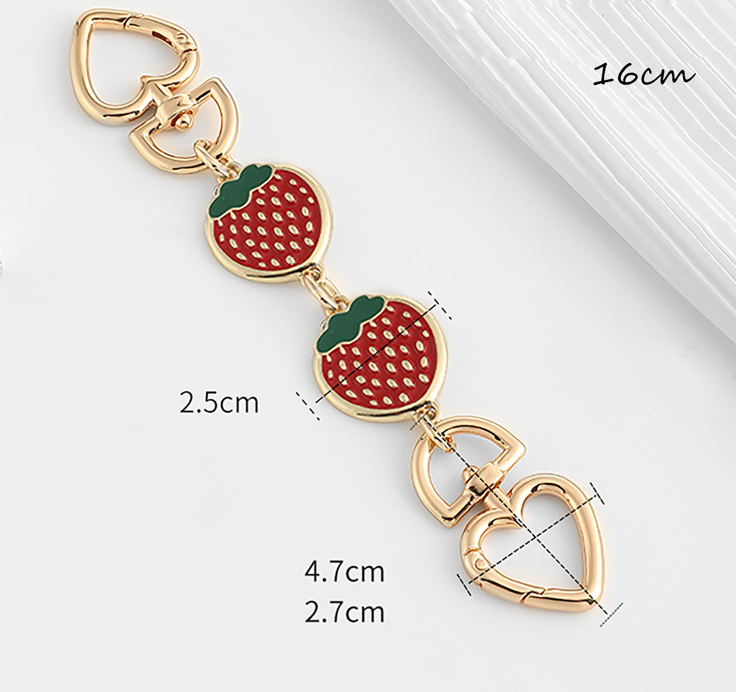 Pochette Accessoires Shoulder strap strawberry bag extension chain underarm chain accessory.