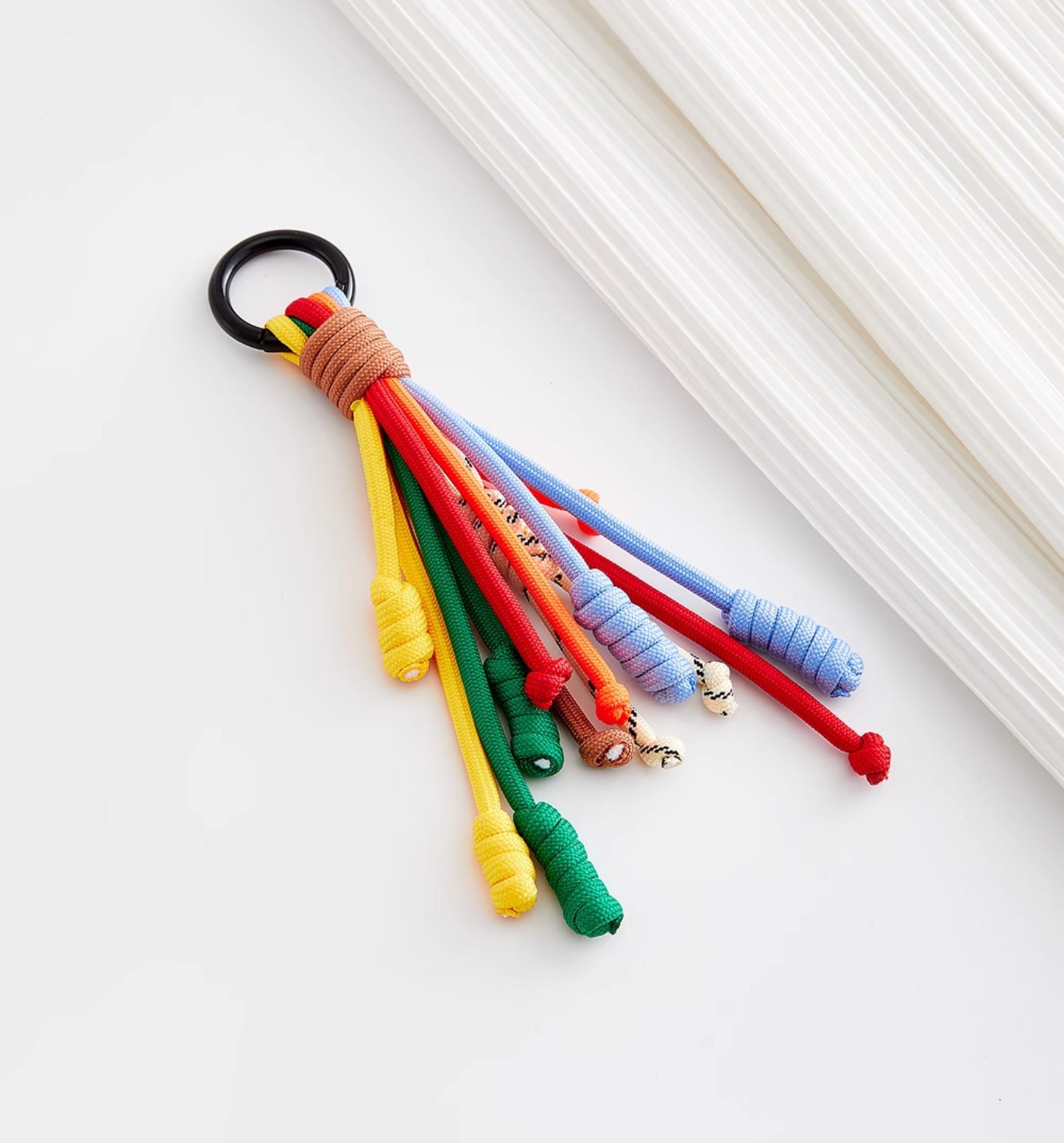 Colored braided rope pendant miu fringe key chain ins pendant,Knitted Colorful Rope Pendant,Bag pendant