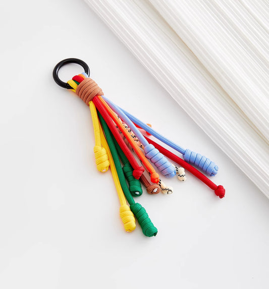 Colored braided rope pendant miu fringe key chain ins pendant,Knitted Colorful Rope Pendant,Bag pendant