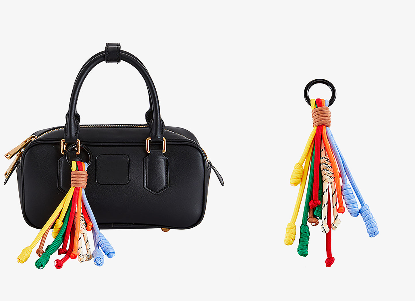 Colored braided rope pendant miu fringe key chain ins pendant,Knitted Colorful Rope Pendant,Bag pendant