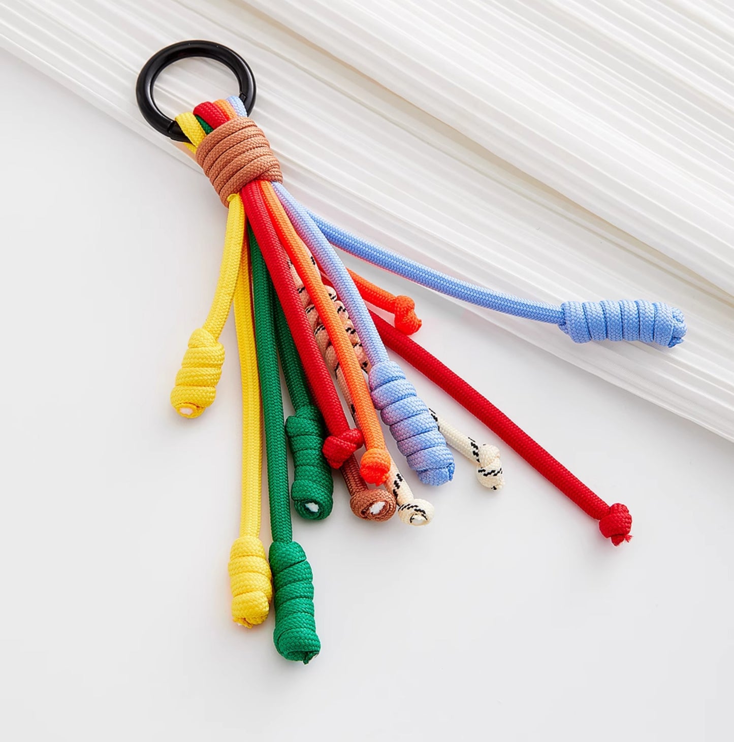 Colored braided rope pendant miu fringe key chain ins pendant,Knitted Colorful Rope Pendant,Bag pendant